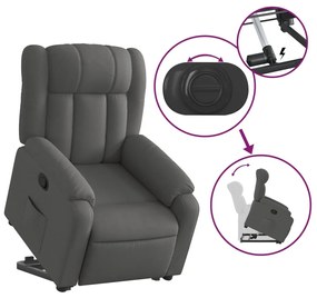 vidaXL Πολυθρόνα Ανακλινόμενη με Ανύψωση Σκούρο Γκρι Υφασμάτινη