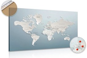 Εικόνα στον παγκόσμιο χάρτη φελλού σε πρωτότυπο σχέδιο - 90x60