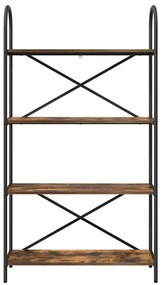 vidaXL Ράφι Βιβλίων Καπνιστή δρυς 80 x 30 x 146 εκ Επεξεργασμένο ξύλο