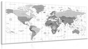 Εικόνα γκρι χάρτη σε λευκό φόντο - 120x60