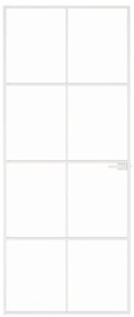 vidaXL Εσωτερική Πόρτα Λευκή 83x201,5 εκ. Ψημένο Γυαλί&Λεπτό Αλουμίνιο