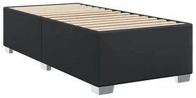 vidaXL Κρεβάτι Boxspring με Στρώμα Μαύρο 100x200εκ.από Συνθετικό Δέρμα