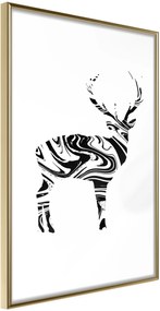 Αφίσα - Marble Stag - 20x30 - Χρυσό - Χωρίς πασπαρτού