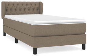 vidaXL Κρεβάτι Boxspring με Στρώμα Taupe 90x200 εκ. Υφασμάτινο