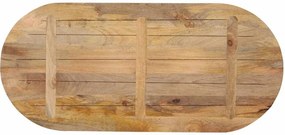 vidaXL Επιφάνεια Τραπεζιού Οβάλ 100x50x3,8 εκ. Μασίφ Ξύλο Μάνγκο