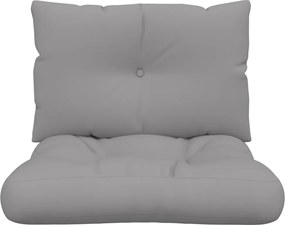vidaXL Μαξιλάρια Παλέτας 2 τεμ. Γκρι Υφασμάτινα