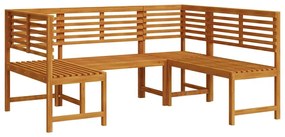 vidaXL Σετ Παγκάκι Κήπου 3 pcs Καφέ Στερεό Ξύλο Ακακίας