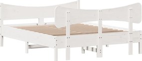 vidaXL Σκελετός Κρεβ. Χωρίς Στρώμα Λευκό 160x200 εκ Μασίφ Πεύκο