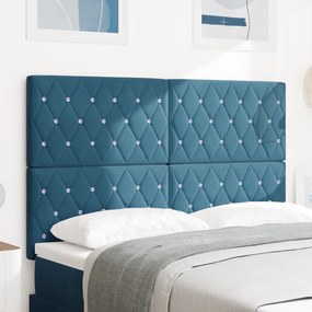 vidaXL Βελούδινο Κεφαλάρι Argyle Σκούρο Μπλε 160 cm Βελούδο