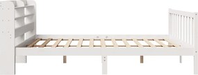 vidaXL Σκελετός Κρεβ. Χωρίς Στρώμα Λευκό 200x200 εκ Μασίφ Πεύκο