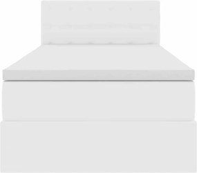 vidaXL Κρεβάτι με αποθηκευτικό χώρο και στρώμα με στρώμα Καθαρό Λευκό