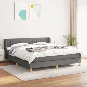 ΚΡΕΒΑΤΙ BOXSPRING ΜΕ ΣΤΡΩΜΑ ΣΚΟΥΡΟ ΓΚΡΙ 160X200 ΕΚ ΥΦΑΣΜΑΤΙΝΟ 3126974