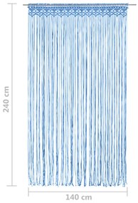 Κουρτίνα Μακραμέ Μπλε 140 x 240 εκ. Βαμβακερή - Μπλε