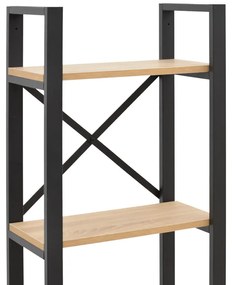 Βιβλιοθήκη Crimson pakoworld σε oak-μαύρη απόχρωση 50x22x150εκ (1 τεμάχια)