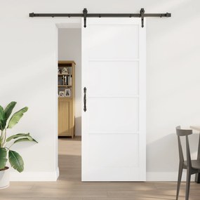 vidaXL Συρόμενη Πόρτα με Σετ Υλικών Λευκό 83x211 cm Ξύλο Πεύκου