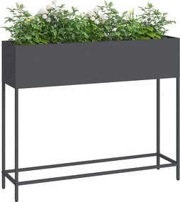 vidaXL Υψωμένη Γλάστρα Κήπου Ανθρακί 100 x 26 x 82 εκ Ατσάλι