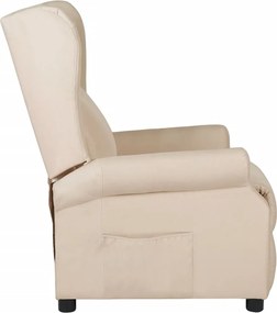vidaXL Πολυθρόνα Ανακλινόμενη Κρεμ Υφασμάτινη