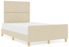 vidaXL Κρεβάτι Κρεμ 120x200 εκ. Υφάσματος