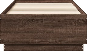 vidaXL Πλαίσιο Κρεβατιού Καφέ Δρυς 75x190 εκ. Επεξεργασμένο Ξύλο