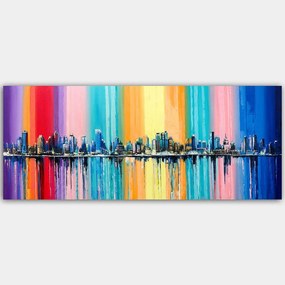 Πίνακας Καμβάς 451ERN1601 120x50cm Multi Wallity Οριζόντιοι Ξύλο, Καμβάς