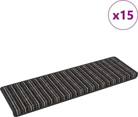 vidaXL Αυτοκόλλητα Ματ Σκαλοπατιών Ριγέ 15 pcs Ανθρακί 65 x 21 x 4 cm