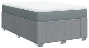 vidaXL Κρεβάτι Boxspring με Στρώμα Ανοιχτό Γκρι 120x190 εκ. Υφασμάτινο