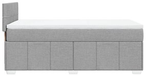 Κρεβάτι Boxspring με Στρώμα Ανοιχτό Γκρι 90x200 εκ. Υφασμάτινο - Γκρι