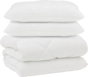 vidaXL Παπλωματοθήκη με Μαξιλάρια με μαξιλάρι 3 pcs Λευκό