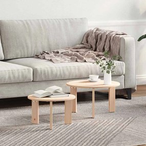 vidaXL Τραπεζάκι σαλονιού 2 pcs Φυσικό 47.5 x 47.5 x 27 εκ.