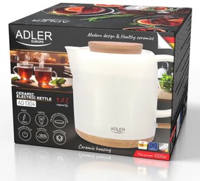 Ηλεκτρικός βραστήρας Adler AD 1304, 1200W, 1l, Κεραμικό, Περιστρεφόμενη βάση, Προστασία χωρίς νερό, Εκρού