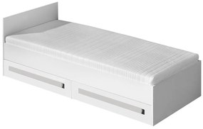 Κρεβάτι Akron J102, Μονόκλινο, Άσπρο, 90x200, Πλαστικοποιημένη μοριοσανίδα, Τάβλες για Κρεβάτι, 94x203x71cm, 64 kg | Epipla1.gr