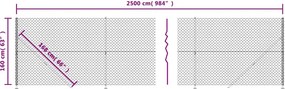 vidaXL Συρματόπλεγμα Περίφραξης Πράσινο 1,6 x 25 μ. με Βάσεις Φλάντζα