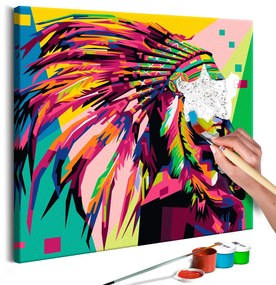 Πίνακας για να τον ζωγραφίζεις - Native American (Plume) 40x40