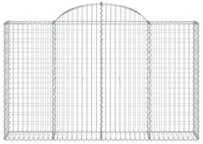 Συρματοκιβώτια Τοξωτά 12 τεμ. 200x30x120/140 εκ. Γαλβαν. Ατσάλι - Ασήμι