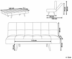 Καναπές κρεβάτι Berwyn 1552, Καφέ, 86x182x79cm, 39 kg, Πόδια: Μέταλλο | Epipla1.gr