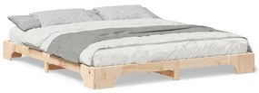 vidaXL Κρεβάτι δαπέδου Καφέ 180 x 210 cm Μασίφ ξύλο πεύκου