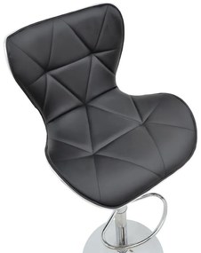 Σκαμπό μπαρ Jorine πτυσσόμενο μαύρο pu-βάση χρωμίου 53x44x114εκ 2αδα 53x44x114 εκ.