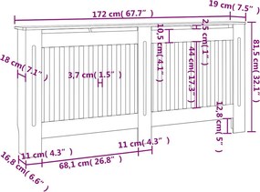 vidaXL Κάλυμμα Καλοριφέρ Λευκό 172 εκ. από Επεξεργασμένο Ξύλο