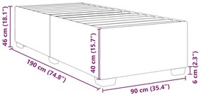 Σκελετός Κρεβατιού Χωρίς Στρώμα Σκ. Καφέ 90x190 εκ. Υφασμάτινο - Καφέ