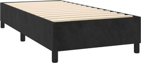 vidaXL Κρεβάτι Boxspring με Στρώμα Μαύρο 90x190 εκ. Βελούδινο