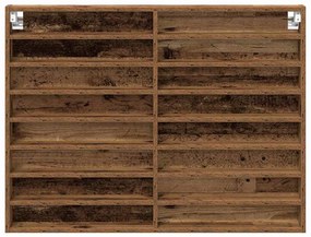 vidaXL Βιτρίνα με ράφι Παλιό ξύλο 100 x 8,5 x 75 cm Επεξεργασμένο ξύλο