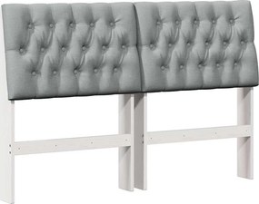 vidaXL Ταπετσαρισμένο κεφαλάρι Ανοιχτό γκρι 135 cm