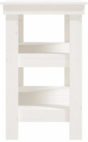 vidaXL Πάγκος Εργασίας Λευκός 78,5x50x80 εκ. από Μασίφ Ξύλο Πεύκου