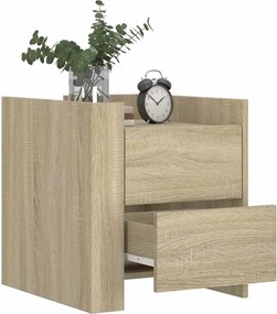 vidaXL Κομοδίνο Sonoma Δρυς 45x50x50 εκ. από Επεξεργασμένο Ξύλο