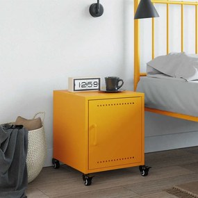 vidaXL Κομοδίνο Μουσταρδί 36x39x43,5 εκ. από Χάλυβα