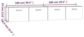 Ντουλάπια Τοίχου 2 Τεμ. Λευκά 100x36,5x35εκ. Επεξεργασμένο Ξύλο - Λευκό
