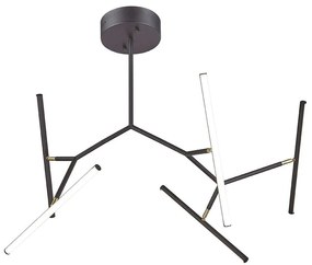 Φωτιστικό Οροφής Φωτεινοί Ράβδοι 2070 Led 3000Κ 49W Sandy Black - Gold Matt Aluminum,Acrylic