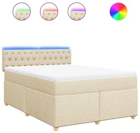 ΚΡΕΒΑΤΙ BOXSPRING ΜΕ ΣΤΡΩΜΑ ΚΡΕΜ 140X190 ΕΚ. ΥΦΑΣΜΑΤΙΝΟ 3288987