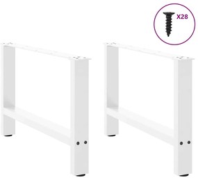 vidaXL Πόδια Τραπεζιού Σαλονιού 2 τεμ. Λευκά 70x(42-43) εκ. Ατσάλι