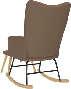 vidaXL Πολυθρόνα Κουνιστή Καφέ Υφασμάτινη με Υποπόδιο